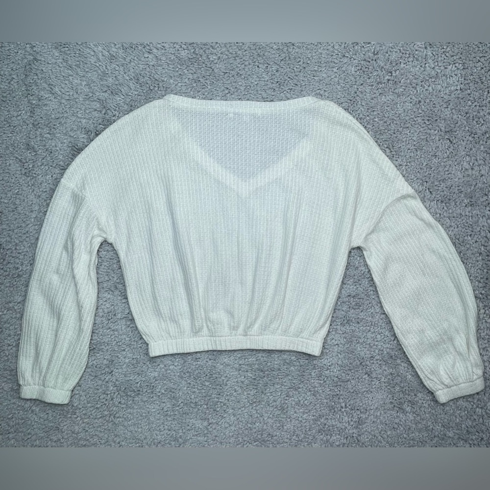 Moa Moa top Womens XS Waffle Knit V-Neck Long Sleeve Layering Warm Comfy Soft - Picture 4 of 5